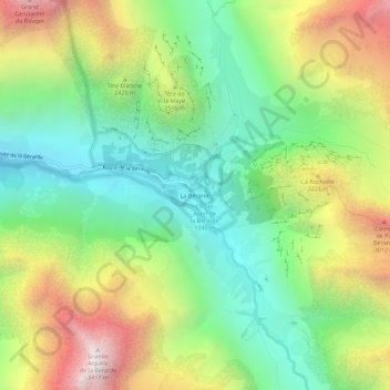 Mapa topográfico La Bérarde, altitude, relevo