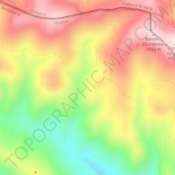 Mapa topográfico La Mora, altitude, relevo