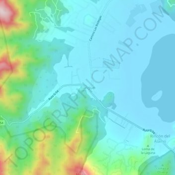 Mapa topográfico Rangue, altitude, relevo