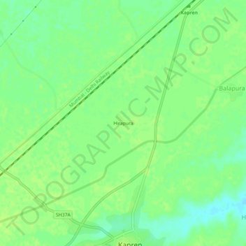 Mapa topográfico Hirapura, altitude, relevo