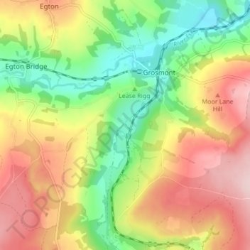 Mapa topográfico Esk Valley, altitude, relevo