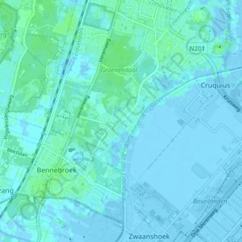 Mapa topográfico De Glip, altitude, relevo