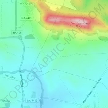 Mapa topográfico Burguillo, altitude, relevo