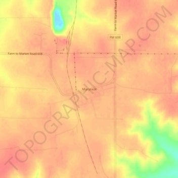 Mapa topográfico Maryneal, altitude, relevo