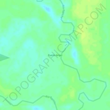 Mapa topográfico Puerto Angel, altitude, relevo