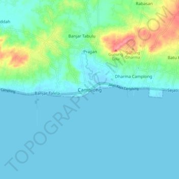 Mapa topográfico Camplong, altitude, relevo