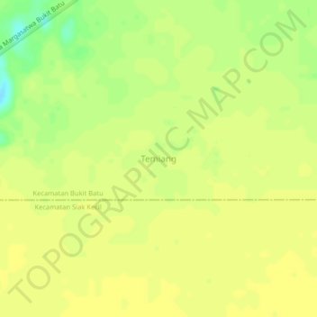 Mapa topográfico Temiang, altitude, relevo