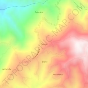 Mapa topográfico Torres, altitude, relevo