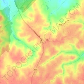Mapa topográfico Corbin, altitude, relevo