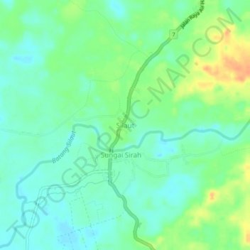 Mapa topográfico Silaut, altitude, relevo