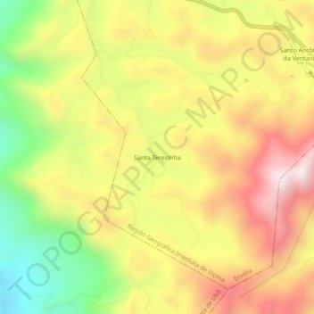Mapa topográfico Santa Teresinha, altitude, relevo