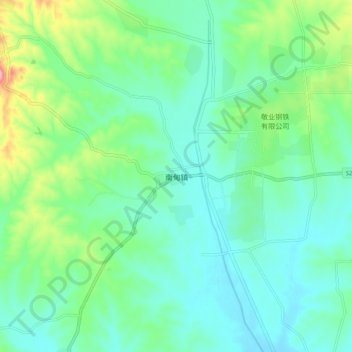 Mapa topográfico 南甸镇, altitude, relevo