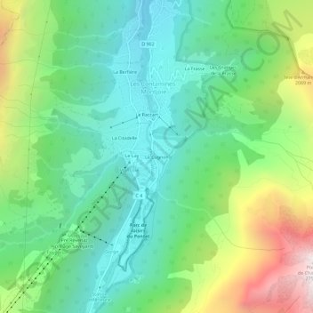 Mapa topográfico Le Cugnon, altitude, relevo