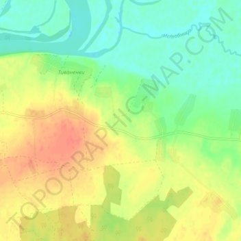 Mapa topográfico Суричи, altitude, relevo
