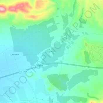 Mapa topográfico Los Yesos, altitude, relevo