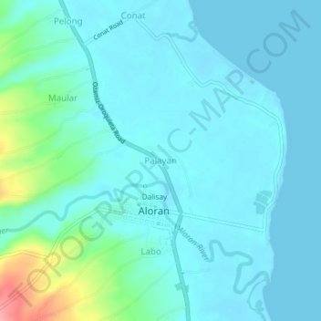 Mapa topográfico Palayan, altitude, relevo
