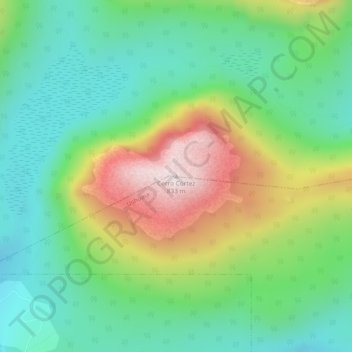 Mapa topográfico Cerro Cortez, altitude, relevo