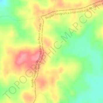 Mapa topográfico Curral de Pedras, altitude, relevo