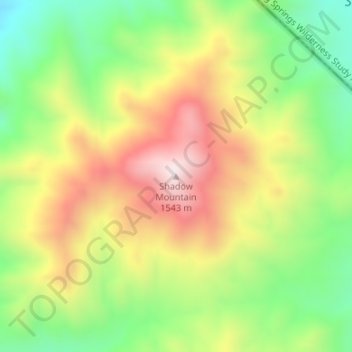 Mapa topográfico Shadow Mountain, altitude, relevo