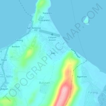 Mapa topográfico Suki, altitude, relevo