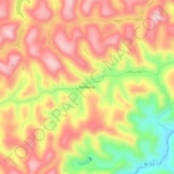 Mapa topográfico Membeca, altitude, relevo