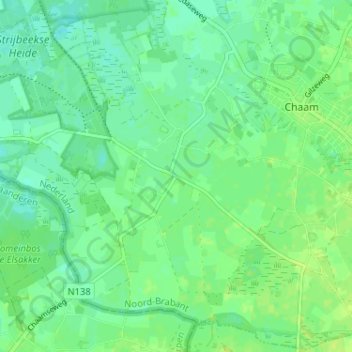 Mapa topográfico Chaamdijk, altitude, relevo