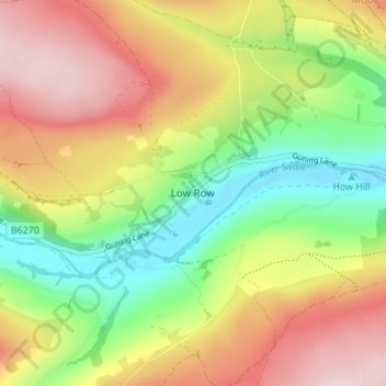 Mapa topográfico Low Row, altitude, relevo