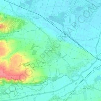 Mapa topográfico Heiligeneich, altitude, relevo
