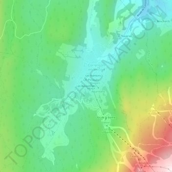 Mapa topográfico Les Bessonnets, altitude, relevo