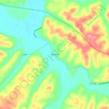 Mapa topográfico Whitfield, altitude, relevo