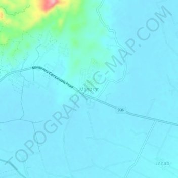 Mapa topográfico Maparat, altitude, relevo
