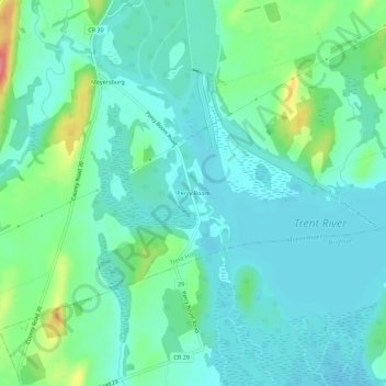 Mapa topográfico Percy Boom, altitude, relevo