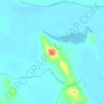 Mapa topográfico Mount Barney, altitude, relevo