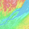 Mapa topográfico Île D'Orléans, altitude, relevo