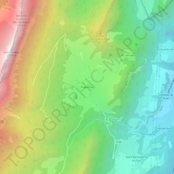 Mapa topográfico Prélenfrey, altitude, relevo
