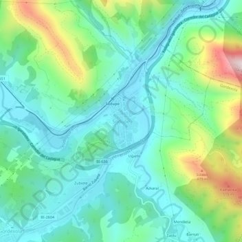 Mapa topográfico Sodupe, altitude, relevo