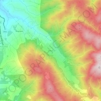 Mapa topográfico Cintoia, altitude, relevo