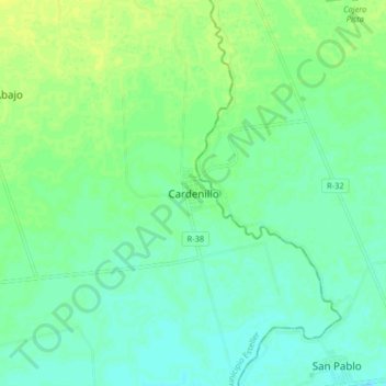 Mapa topográfico Cardenillo, altitude, relevo
