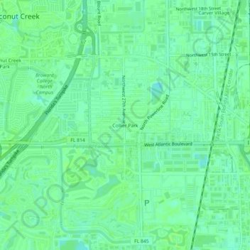 Mapa topográfico Collier Park, altitude, relevo