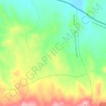 Mapa topográfico El Espartal, altitude, relevo