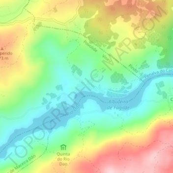 Mapa topográfico Vila Corça, altitude, relevo