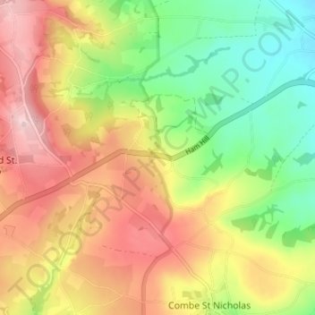 Mapa topográfico Ham, altitude, relevo