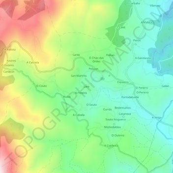 Mapa topográfico Laro, altitude, relevo
