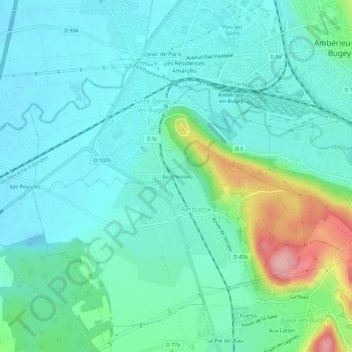 Mapa topográfico Au Cheviau, altitude, relevo