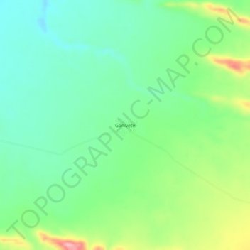 Mapa topográfico Ganivete, altitude, relevo