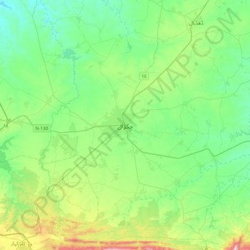 Mapa topográfico Chakwal, altitude, relevo