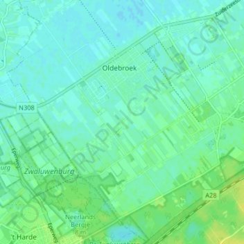 Mapa topográfico Bovenstreek, altitude, relevo