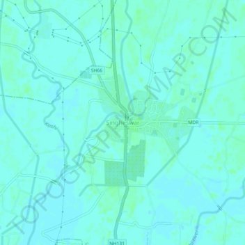 Mapa topográfico Singheswar, altitude, relevo