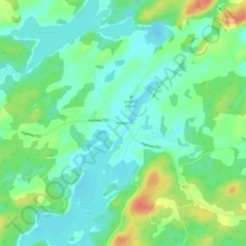 Mapa topográfico Arnstein, altitude, relevo