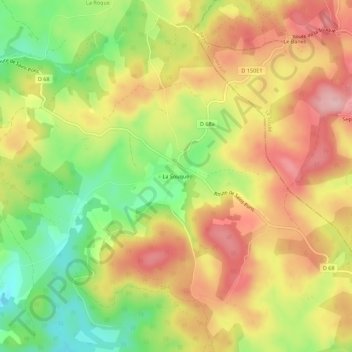 Mapa topográfico La Souque, altitude, relevo